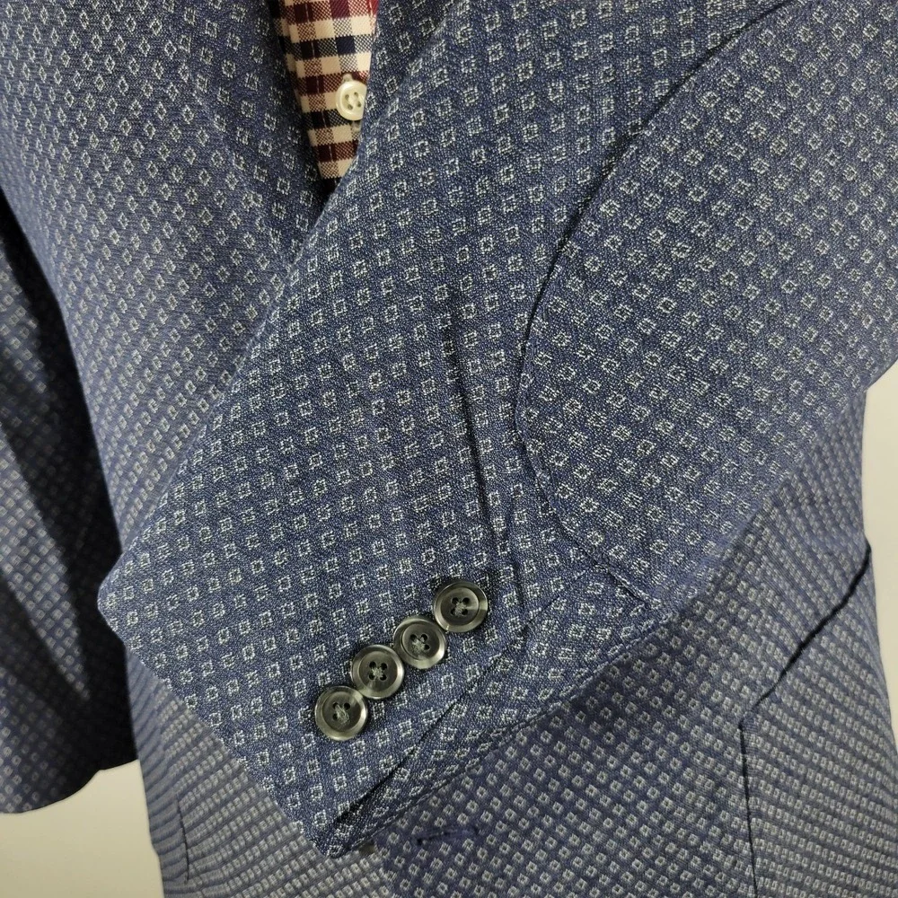 J.F Ferrar Men's Sport Coat‎ Blazer Two Button Blue Polyester Blend Size 42-44S